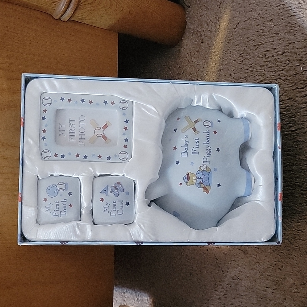 Baby boy photo keepsake box